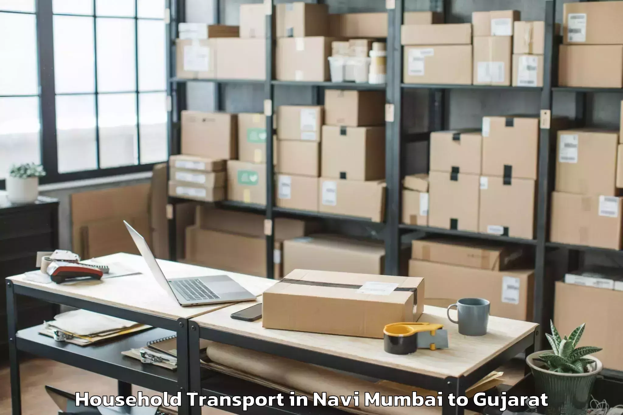 Easy Navi Mumbai to Jambughoda Household Transport Booking